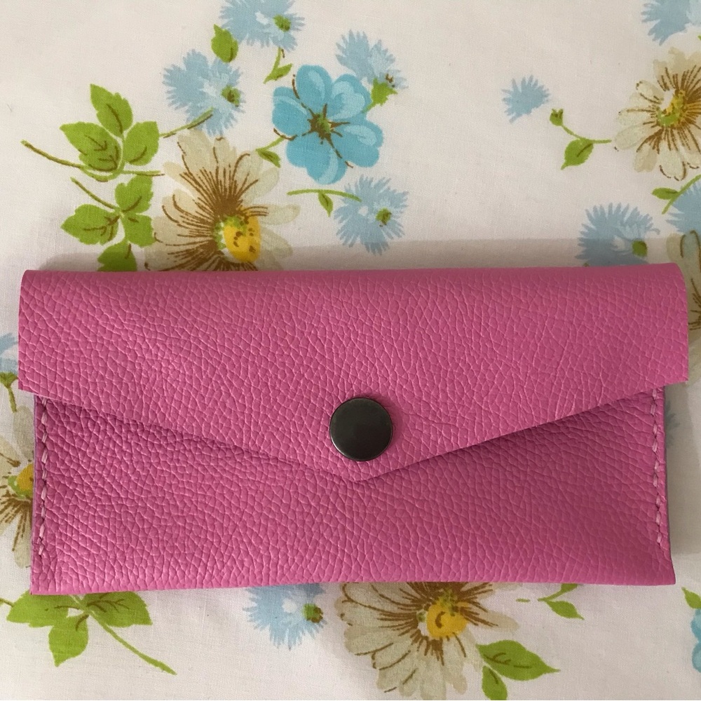 Handmade Pink Genuine Leather Envelope Clutch - Picture 3 of 5